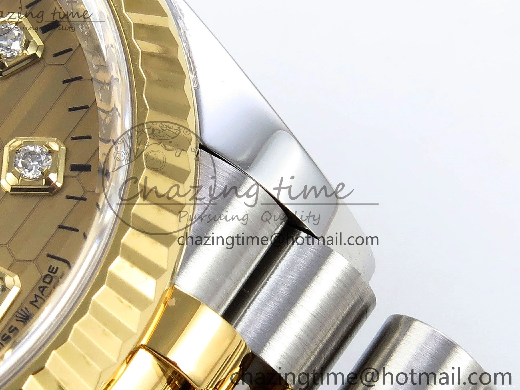 0418 Effortless DateJust 36 126233 Clean 1:1 Best Edition 904L Steel YG Textured Diamonds Dial on SS YG Jubilee Bracelet VR 1500